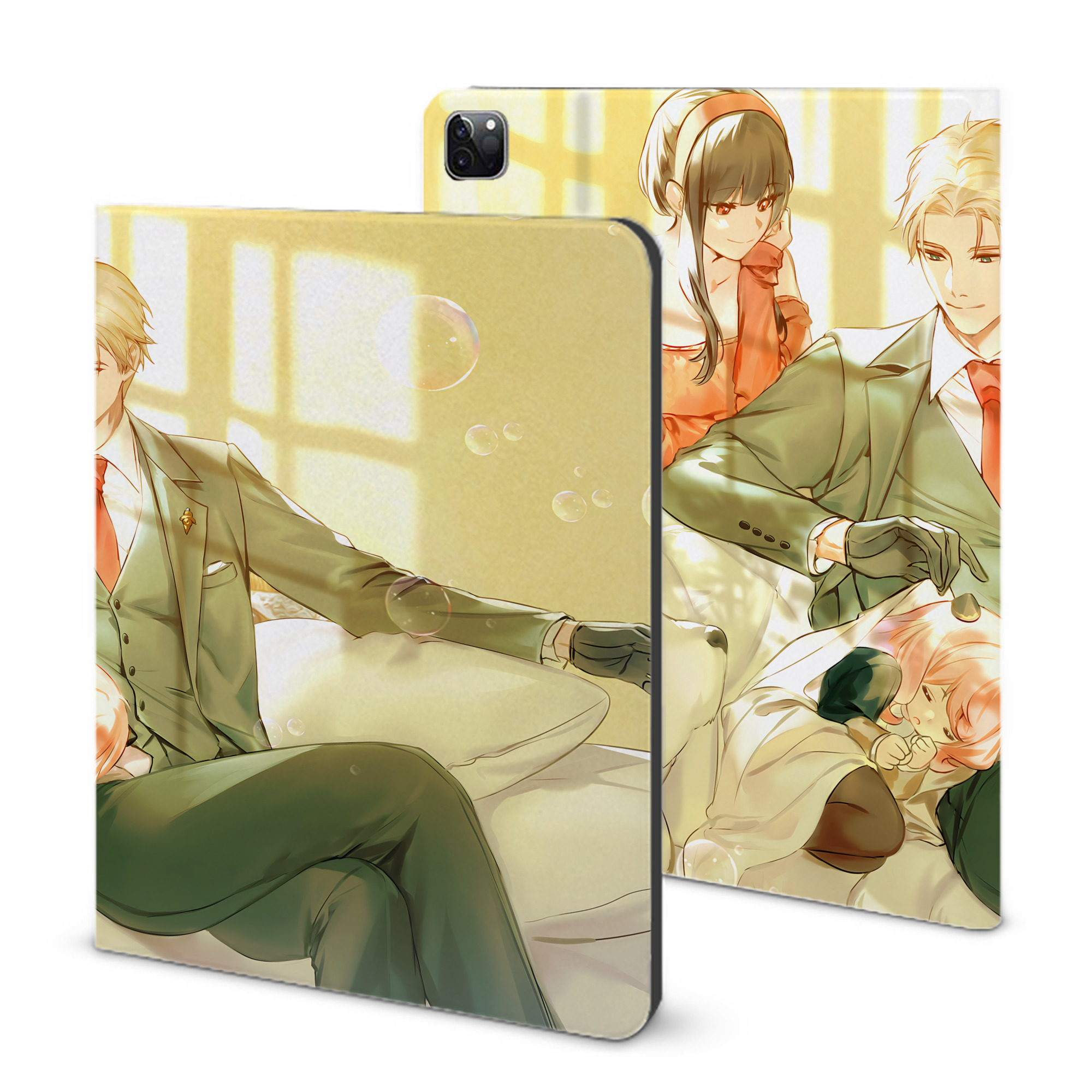 （画像用） SPY×FAMILY间谍家家酒 IPad ケース ブック型 PUレザー TPU 耐衝撃 軽量 薄型 ペン収納なし 全面保護 IPad 各モデル対応